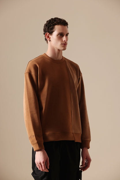 NOT YOUR BASIC SWEATSHIRT - BROWN